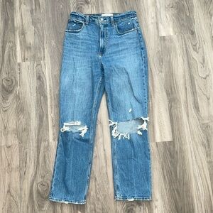 Abercrombie Ankle Straight Ultra High Rise Jeans